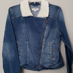 Mossimo Supply Co. Denim Jacket with Cream Faux Sherpa Fur